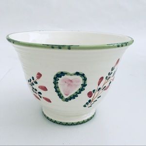 Bath & Body Works Heart Flower Pot Holiday 1997 Handmade 6.25x4.25 In Vintage